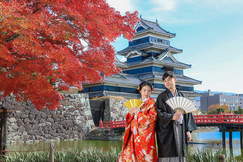 松本城結婚写真