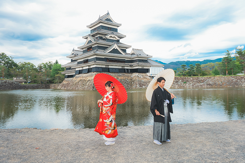 松本城結婚写真