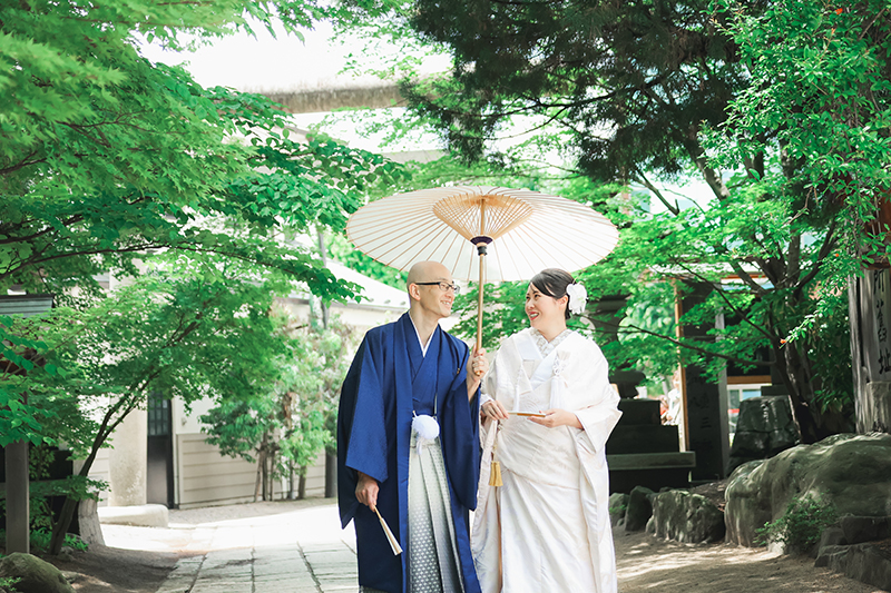 四柱神社神前式和装前撮り