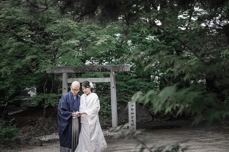 四柱神社神前結婚式前撮り