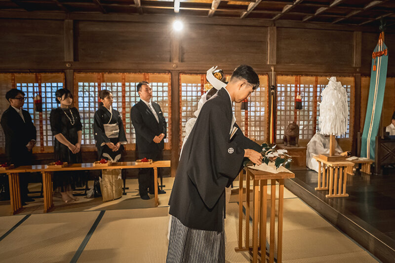四柱神社神前結婚式和装