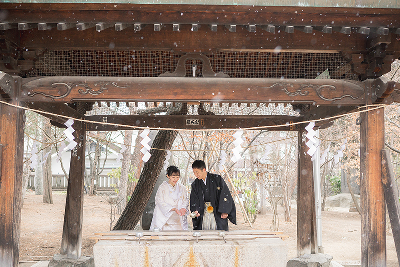 四柱神社神前結婚式前撮り
