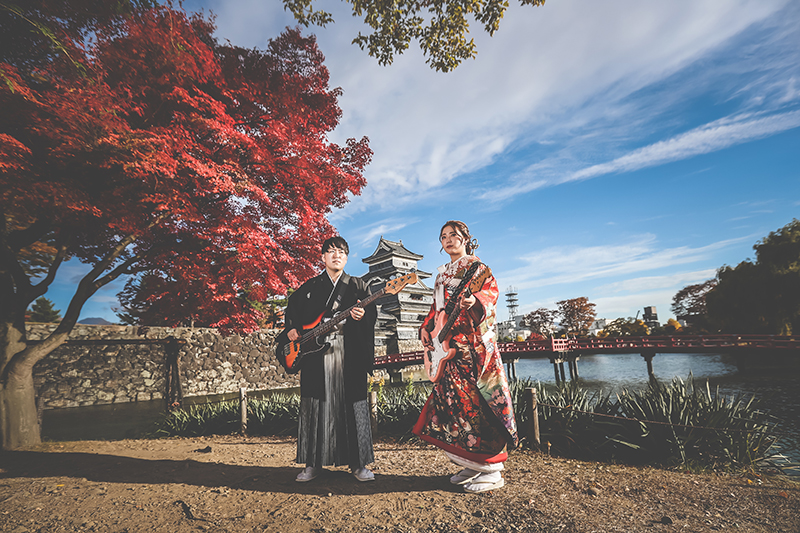 松本城結婚写真
