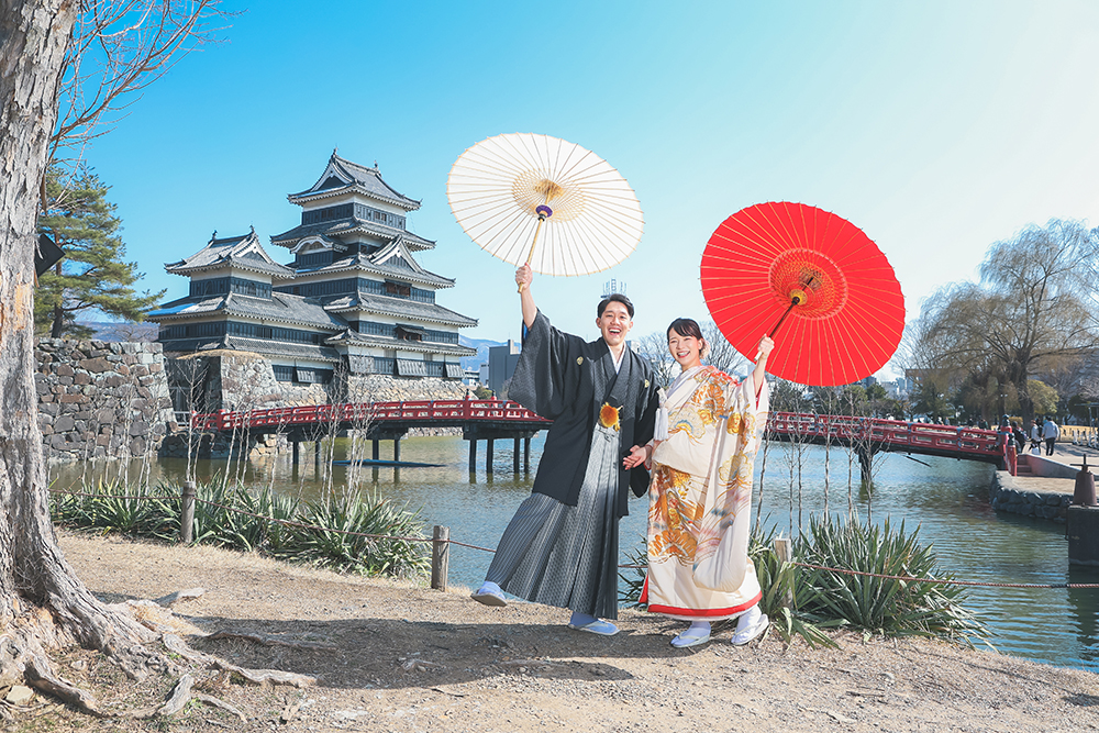 松本城結婚写真